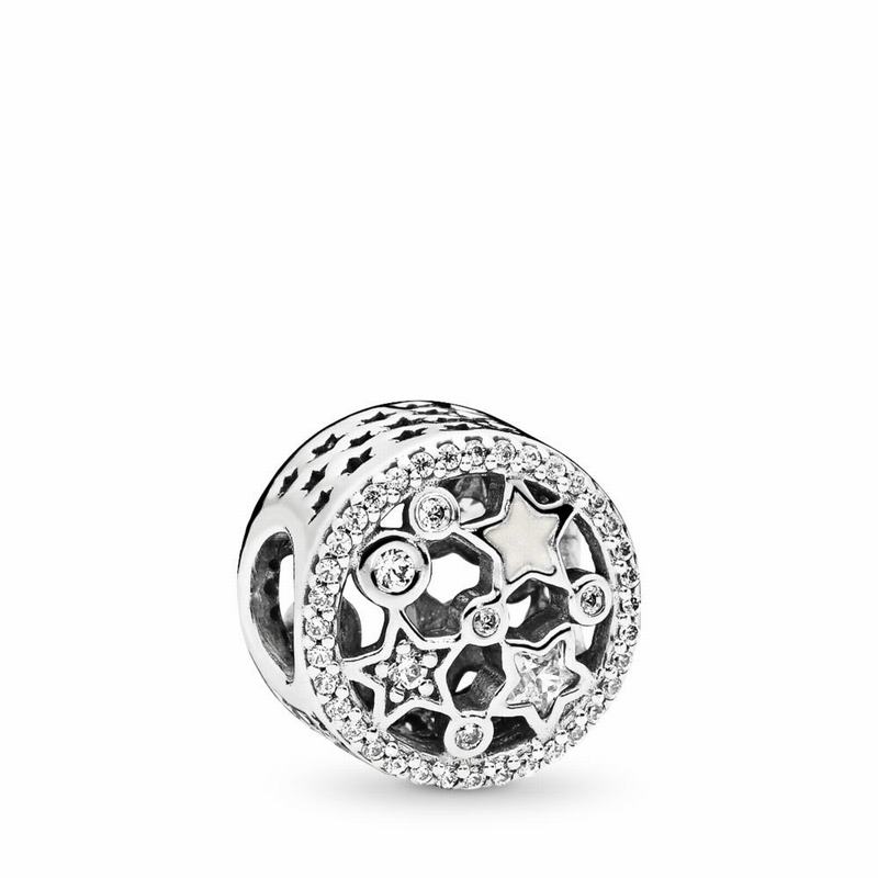 Pandora Illuminating Stars Charm - Sterling Silver/Enamel/White/Cubic Zirconia - Canada | DC4632PW